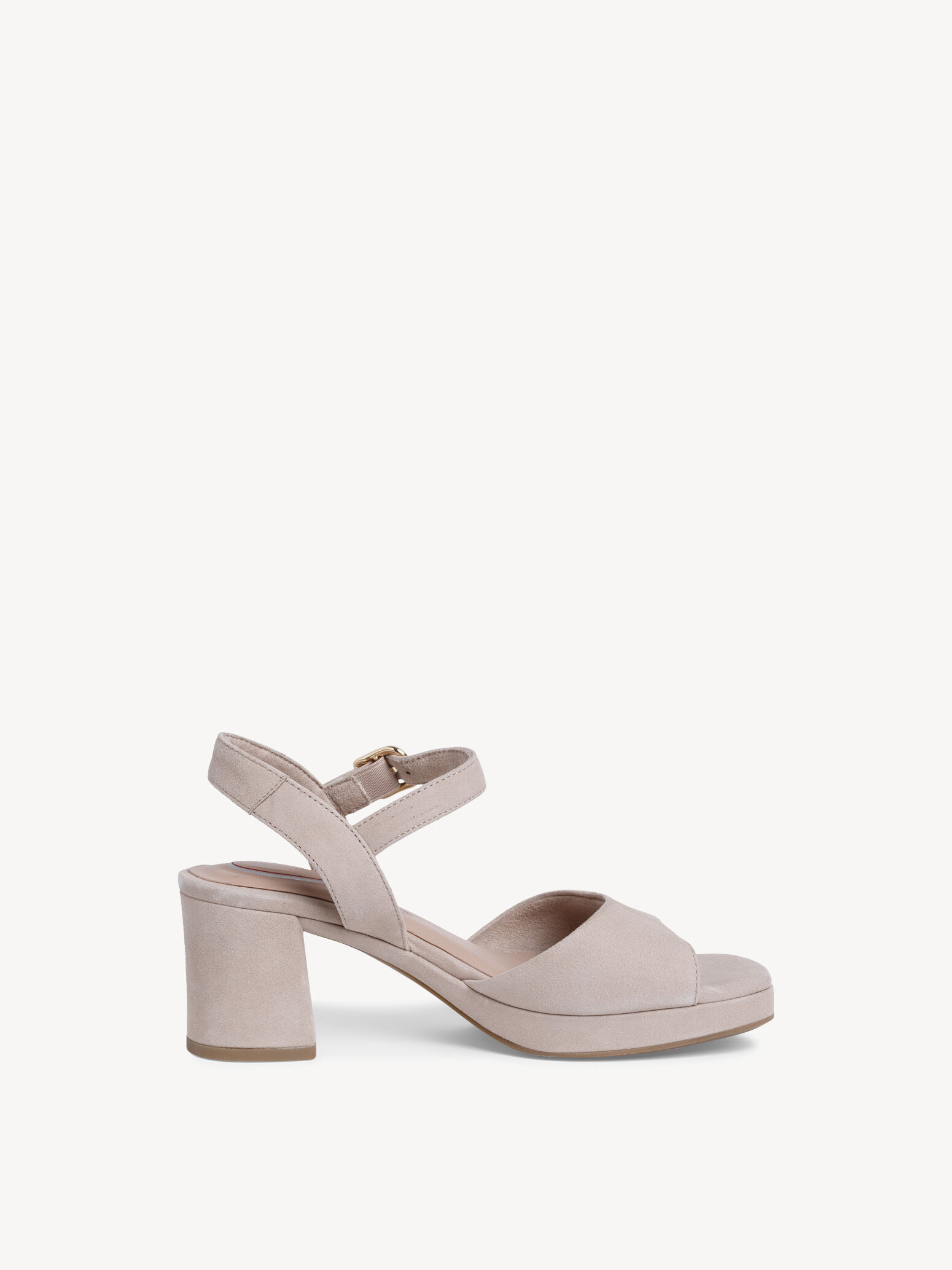 Sandale à talon en cuir - marron