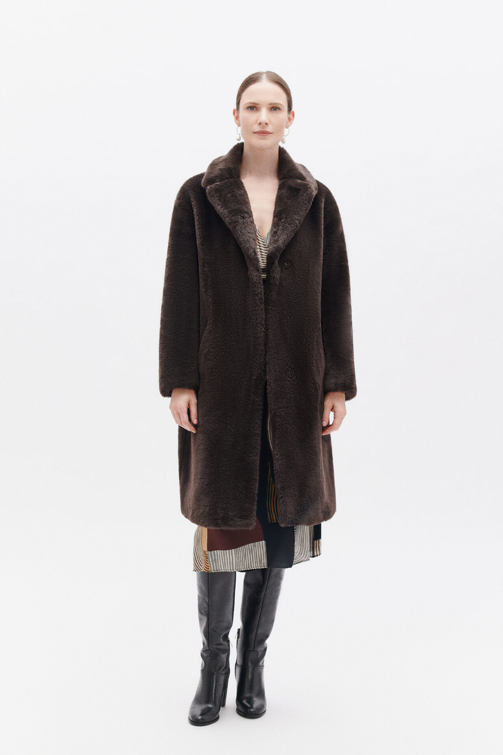 Manteau glovissa marron fonce femme