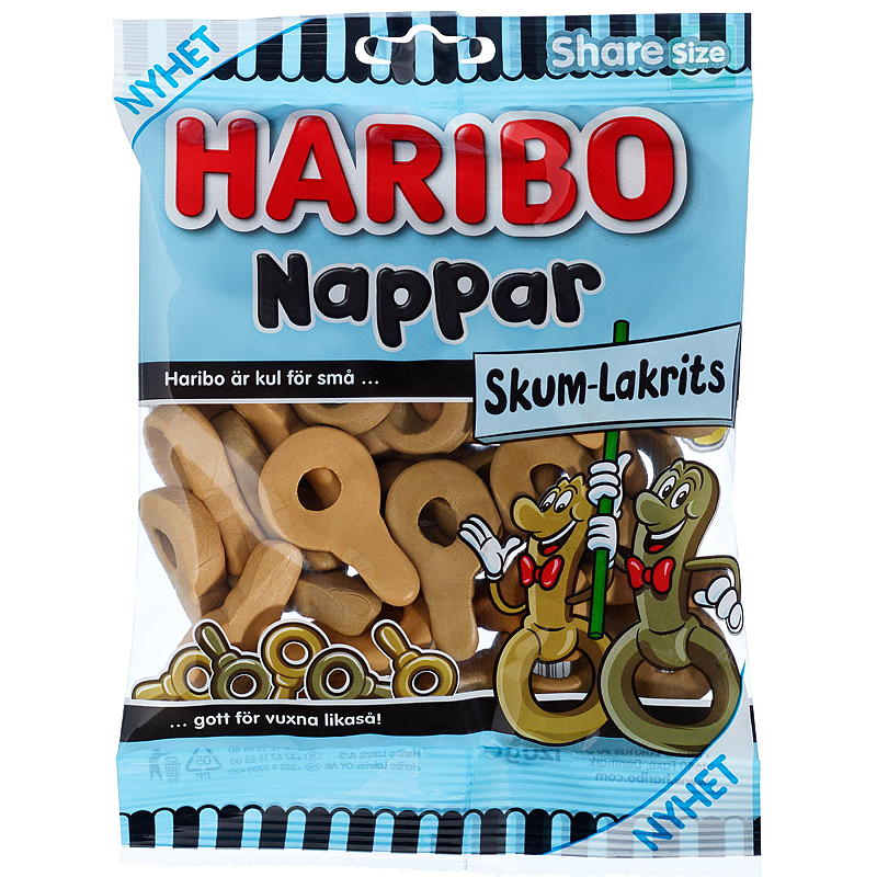 Haribo Nappar 120 skum lakris Haribo