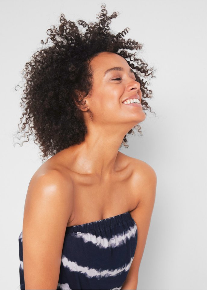 Baumwoll- Bandeau-Jumpsuit, kurz