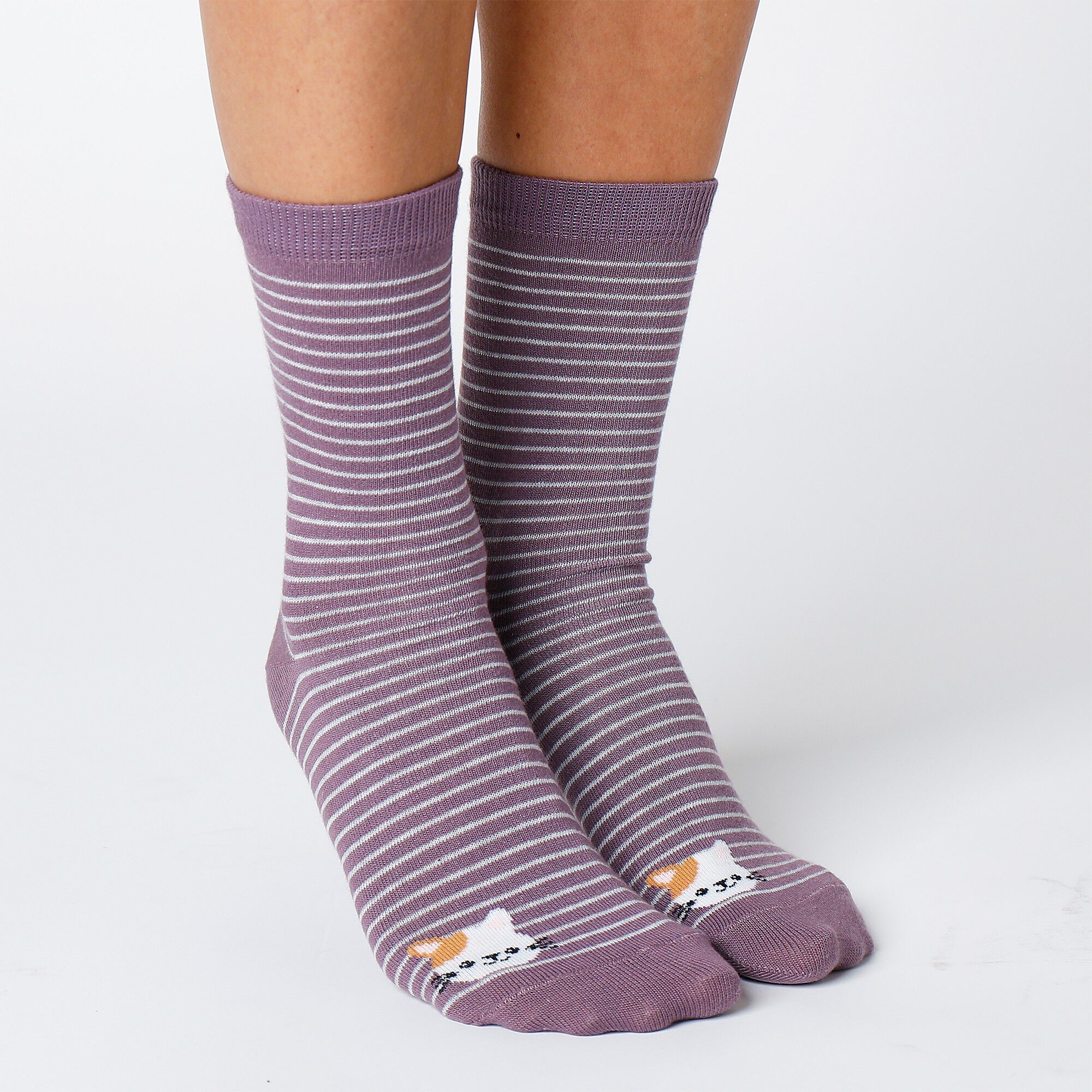 Chaussettes rayées fantaisie à motifs animaux