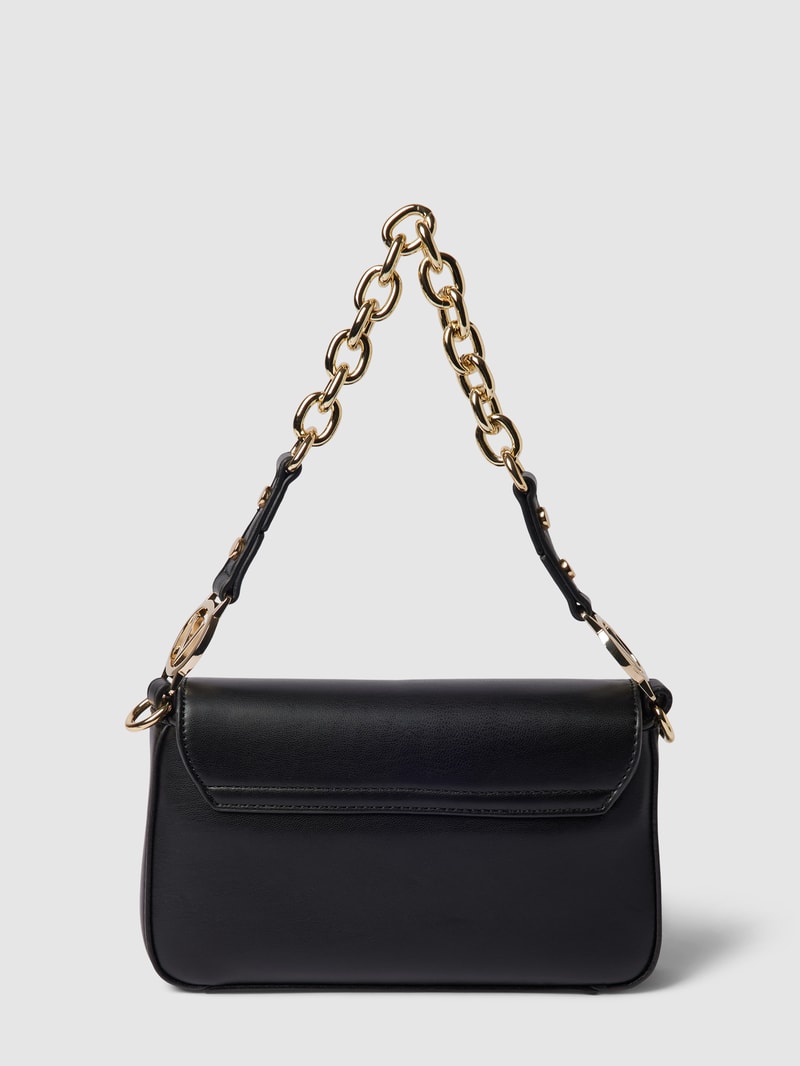 Schultertasche mit Label-Detail Modell 'JULY' in schwarz