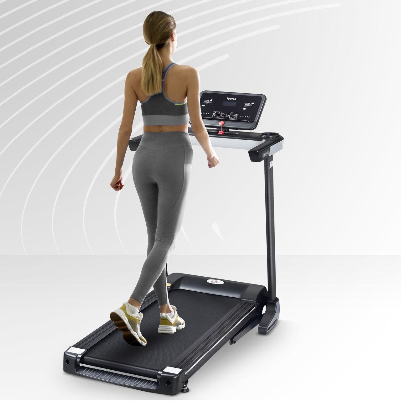 HOMCOM Motorisiertes Laufband Fitnessgeräte Klappbar mit Handyhalterung