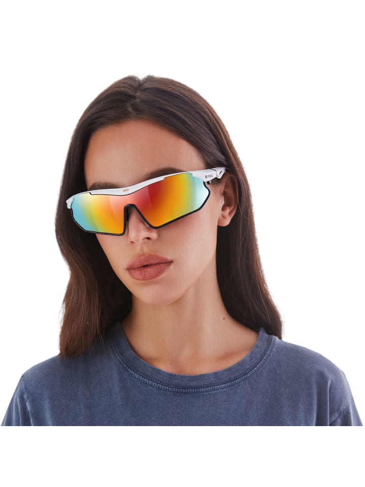 YEAZ SUNRAY Sport-Sonnenbrille weiß/schwarz/rot in weiß günstig kaufen onesize