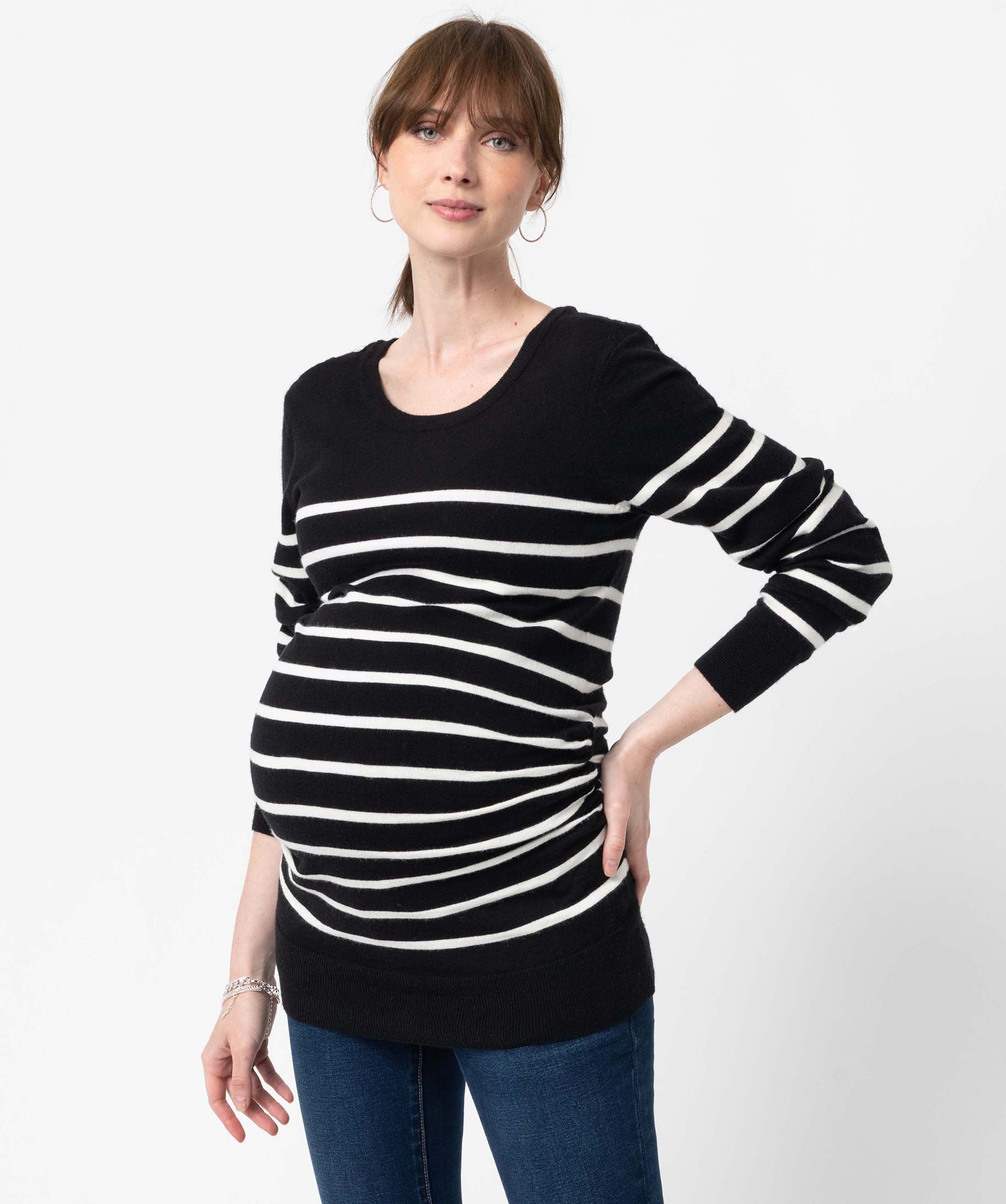 Pull de grossesse rayée en maille douce raye | GEMO