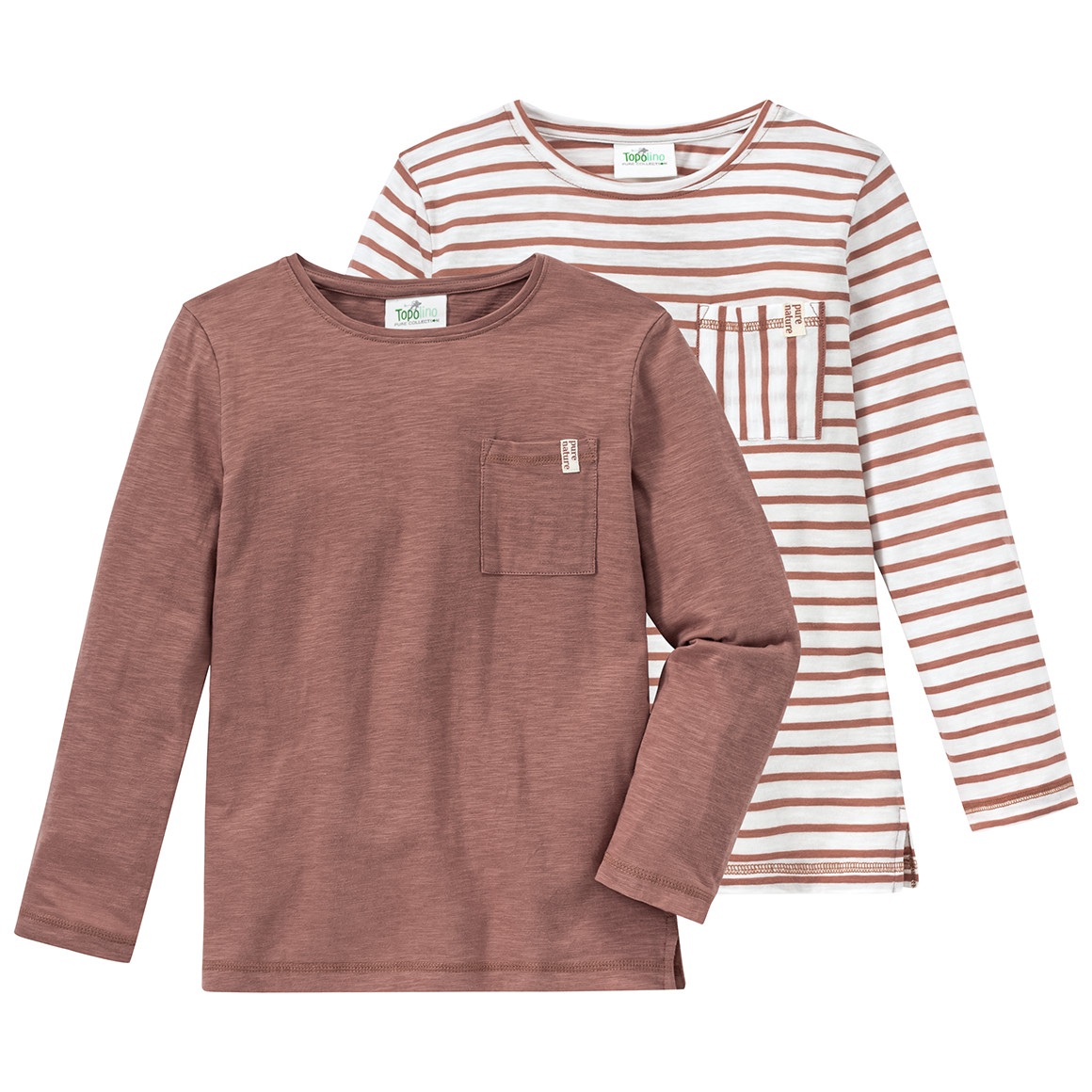 2 Kinder Langarmshirts mit Flammgarn