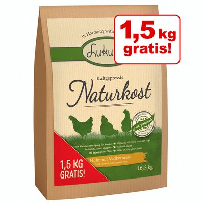 15 + 1,5 kg gratis! 16,5 kg Lukullus Kaltgepresste Naturkost Huhn