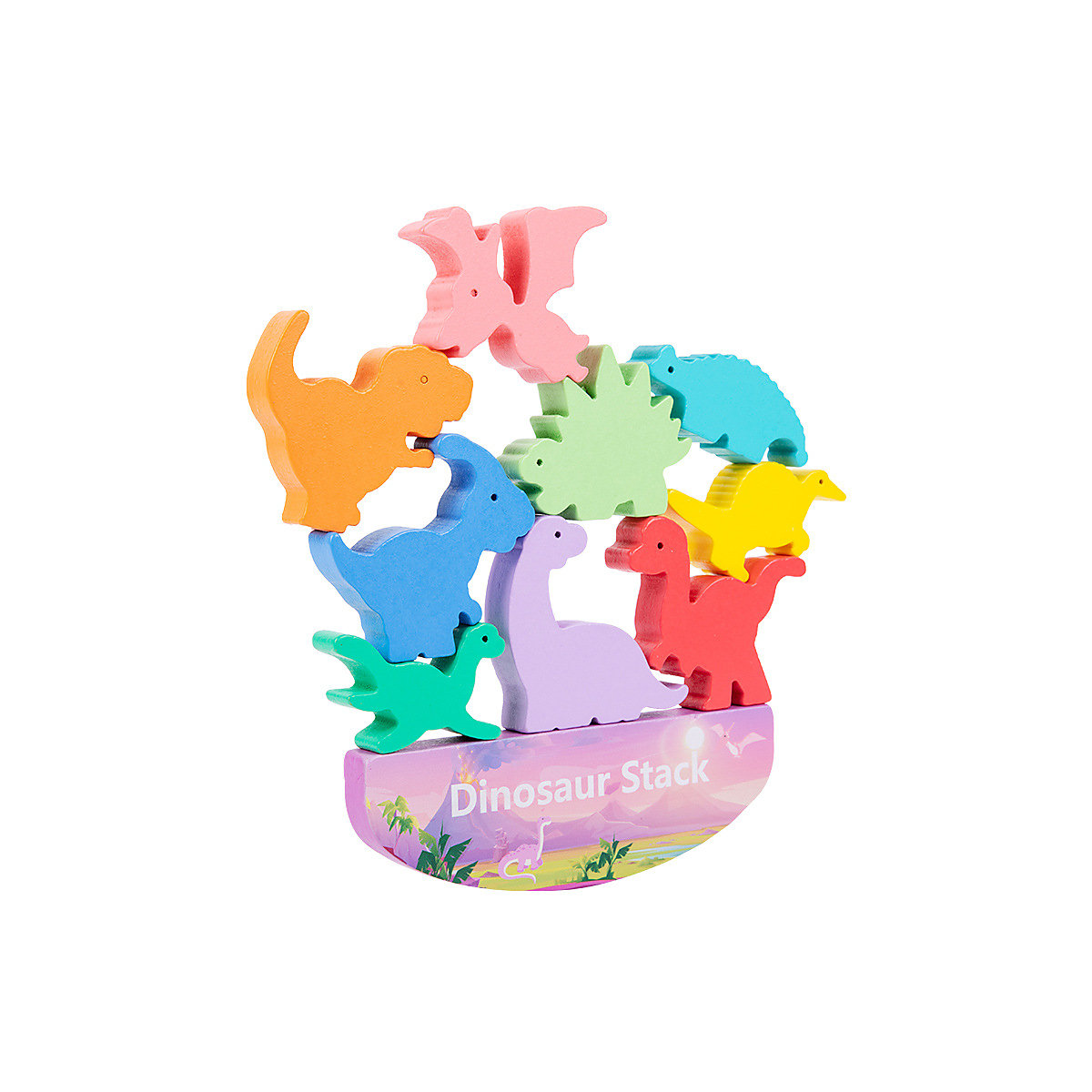 Balance Schiff stapeln frühe Bildung pädagogisches Spielzeug Kinder Dinosaurier hölzerne Balance Montage Blöcke stapeln hoch