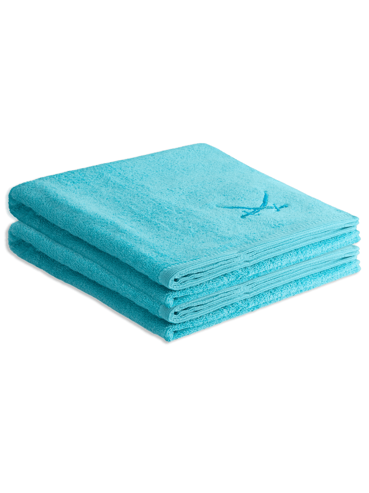 Sansibar 2er Duschtuch-Set „Frottier-Kollektion Classic“, 70x140 cm in Türkis günstig kaufen 70x140 cm