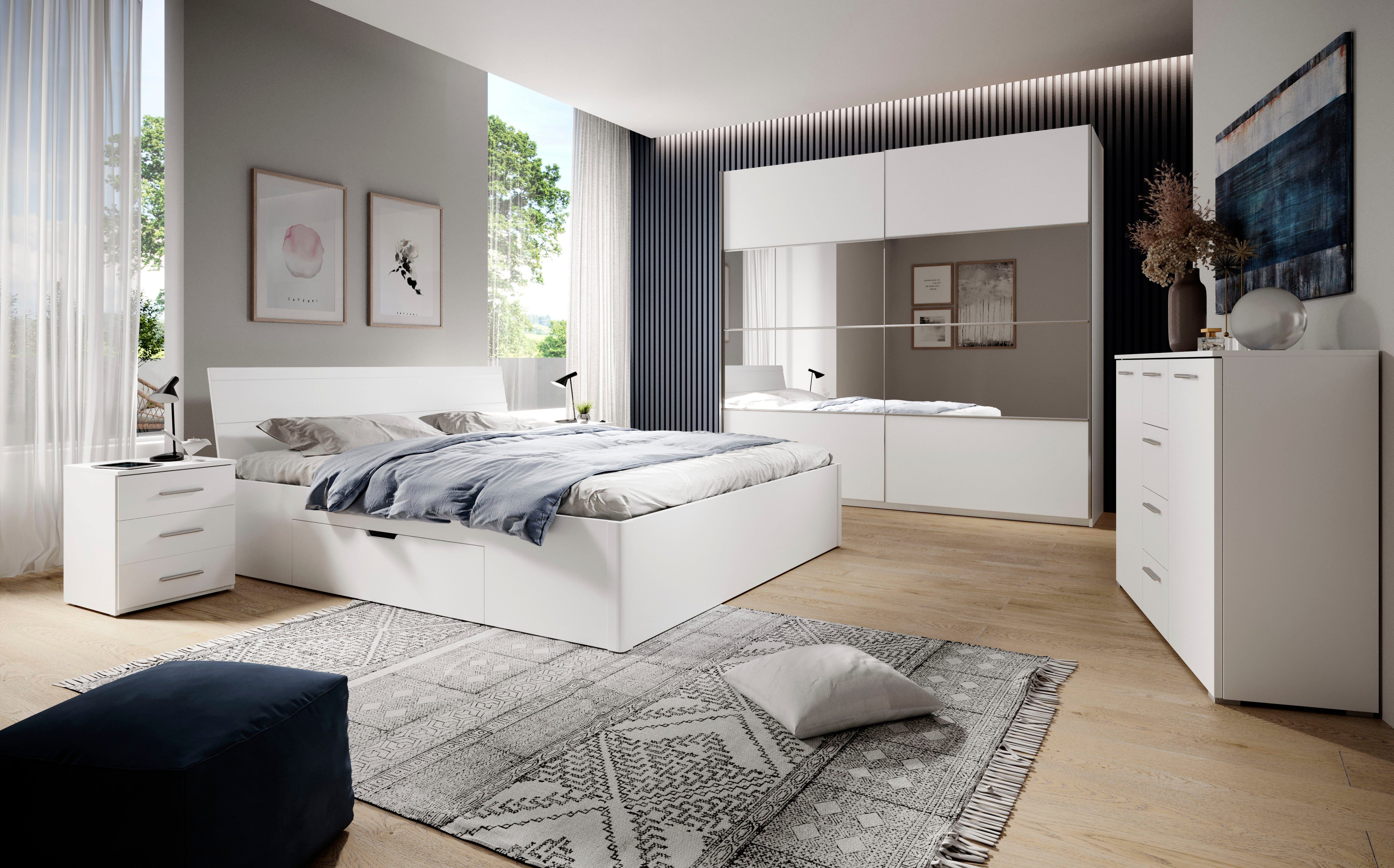 Helvetia Schlafzimmer-Set Beta, (4-St), wahlweise in 3 Farben und 2 Bettgrößen