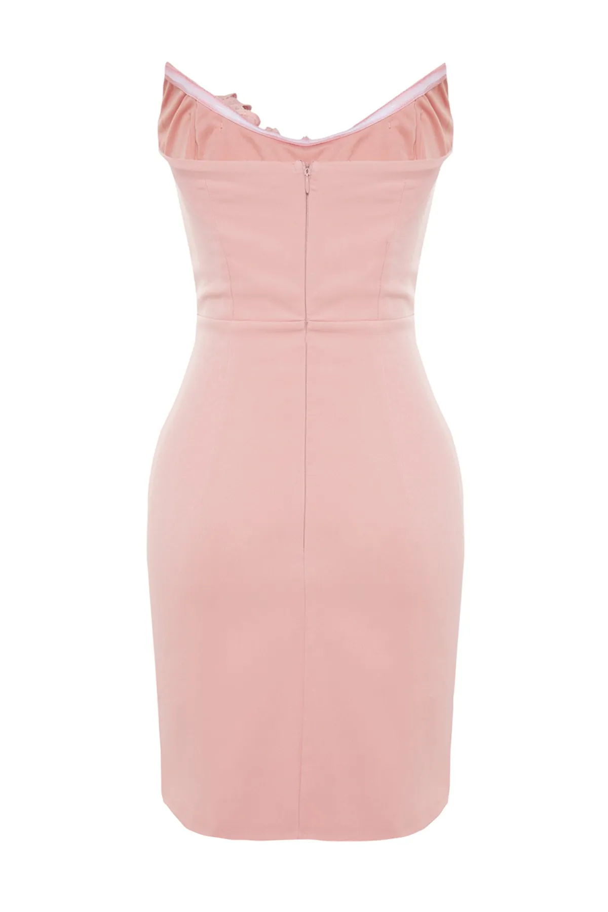 Trendyol Collection  Dusty Rose Tailliertes, gewebtes, elegantes Abendkleid TPRSS23EL00302