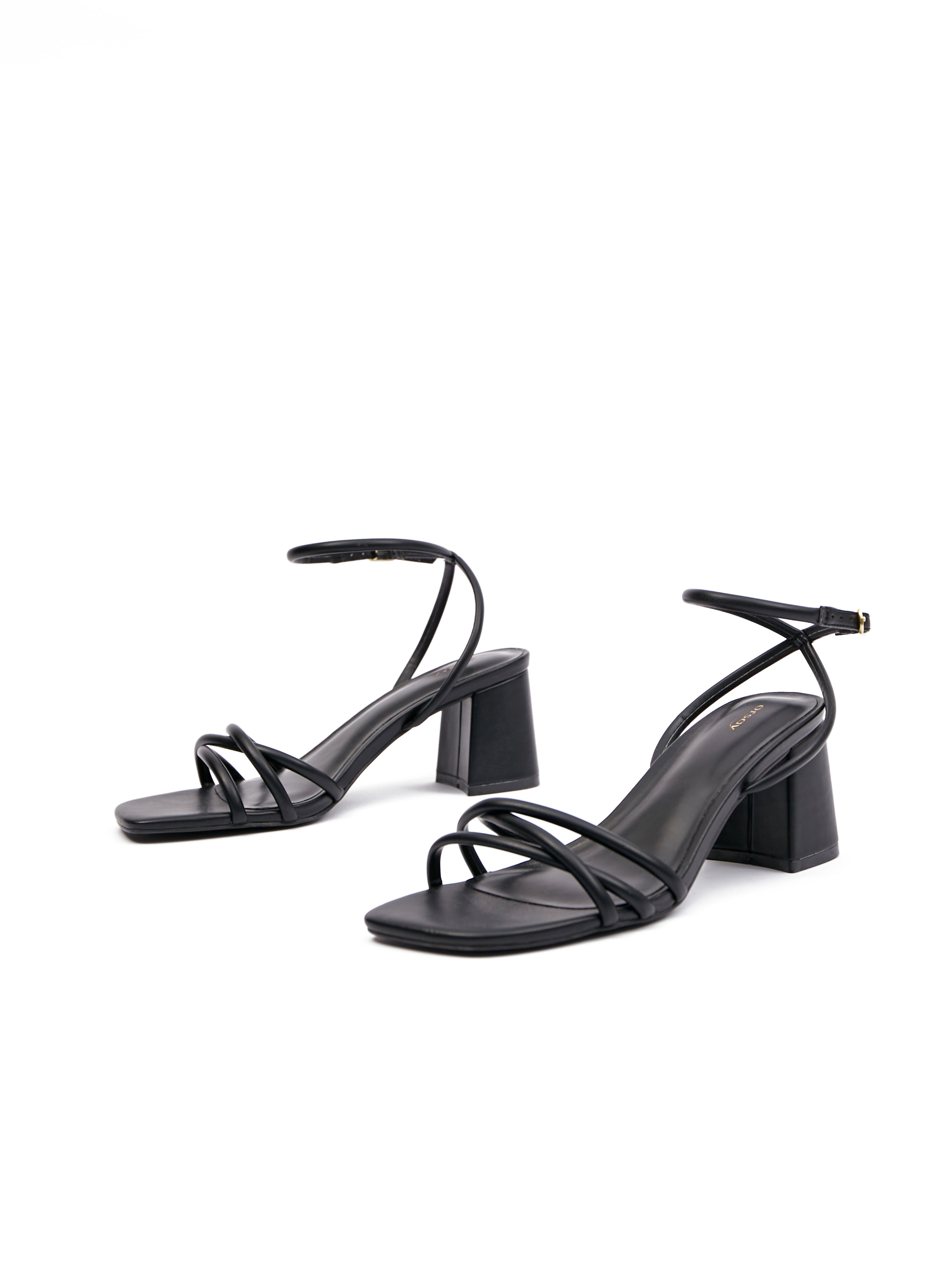 Schwarze Damen-Sandalen mit Absatz ORSAY