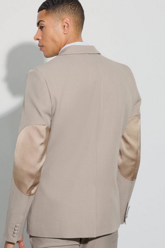 Strukturierter zweireihiger Blazer mit Aufnähern
