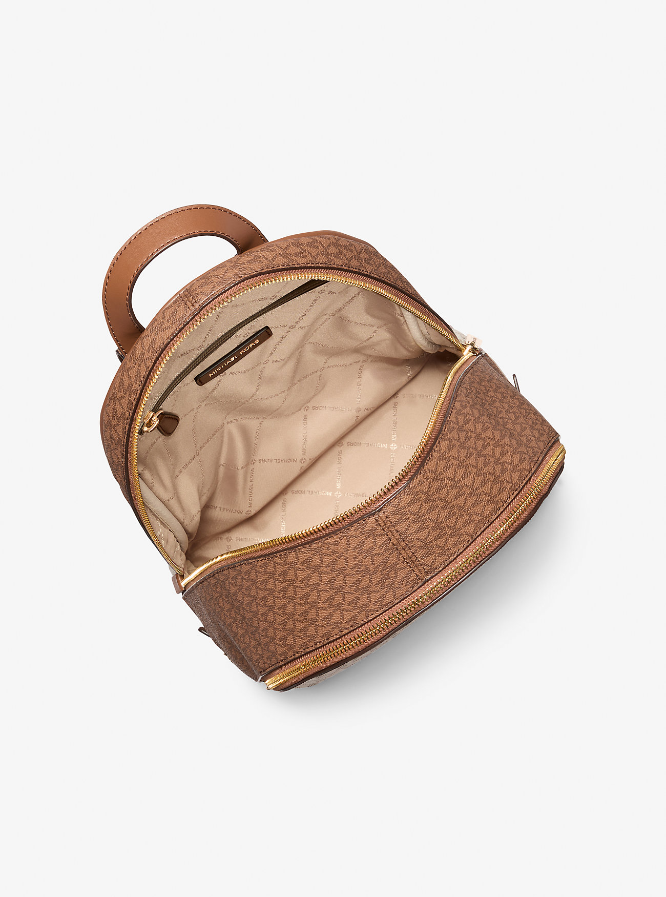 Rhea Medium Fargeblokk-ryggsekk med Signaturlogo – CAMEL MLT