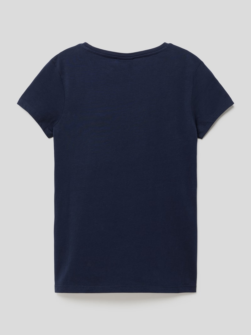 T-Shirt mit Statement-Print in marineblau