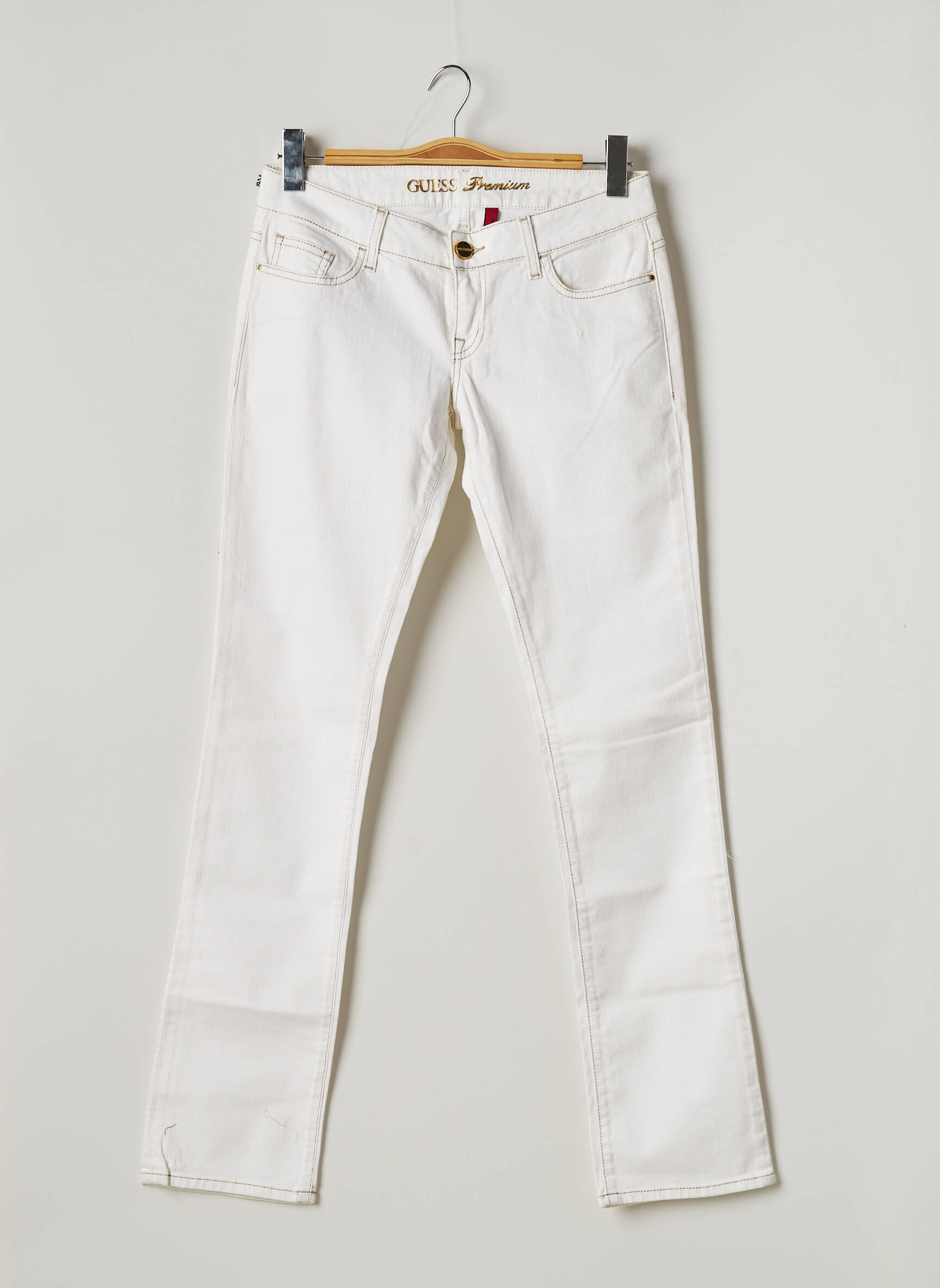 Guess Jeans Coupe Droite Femme couleur blanc
