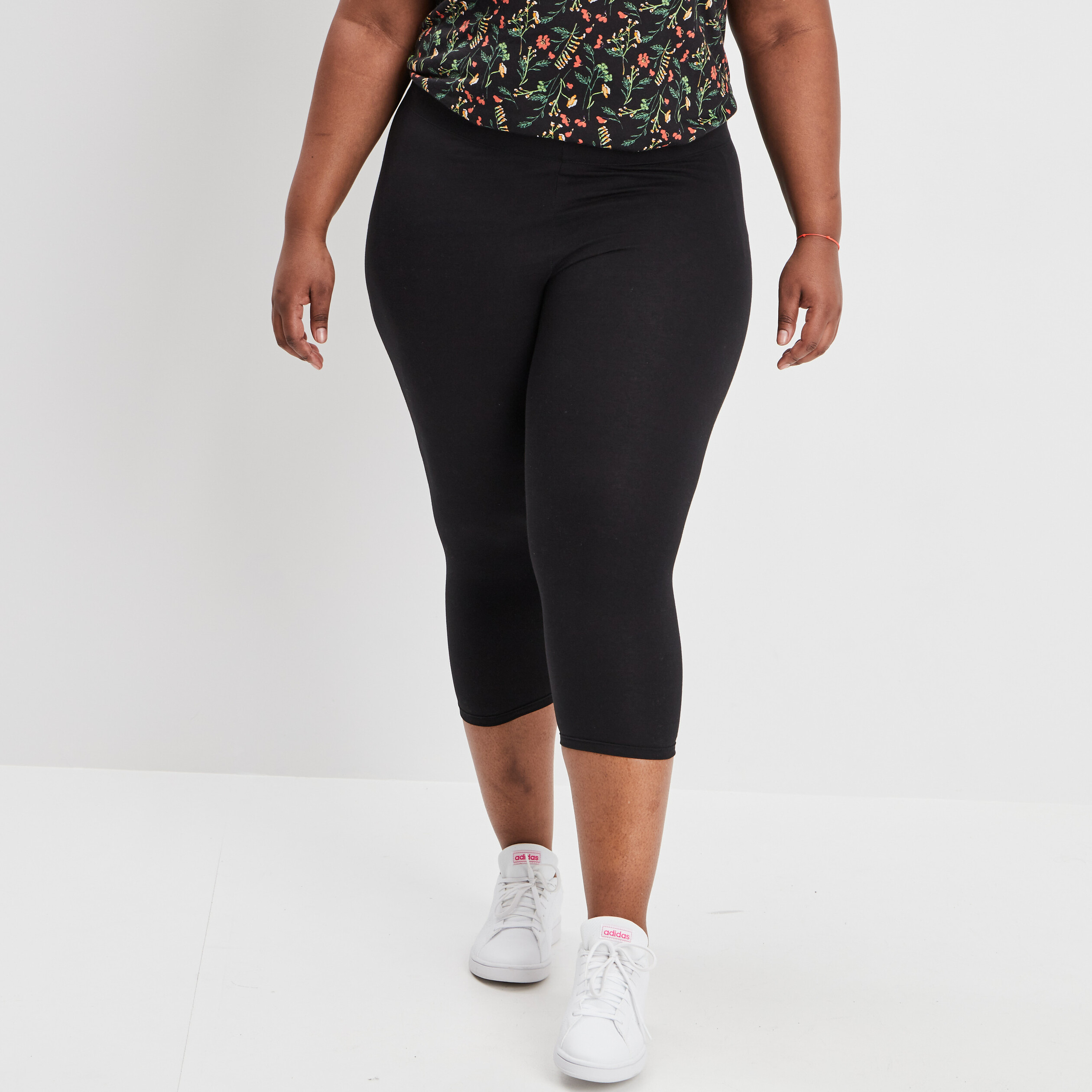 Leggings 7 8ème noir femme grande taille | La Halle