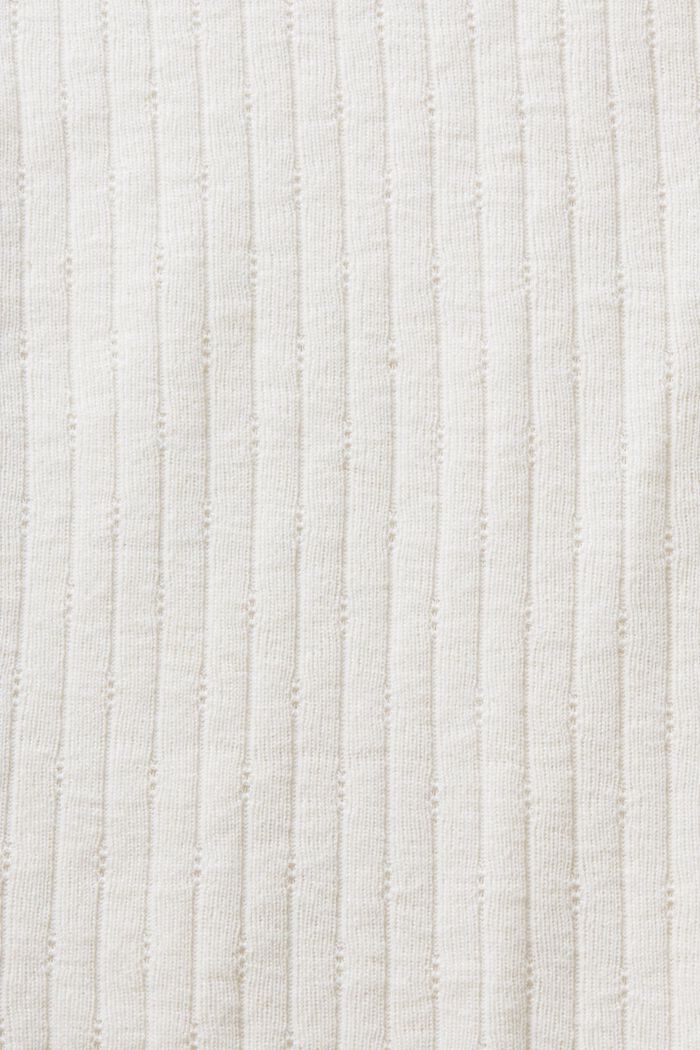 Rippstrick-Oberteil mit Spitze und Bootausschnitt