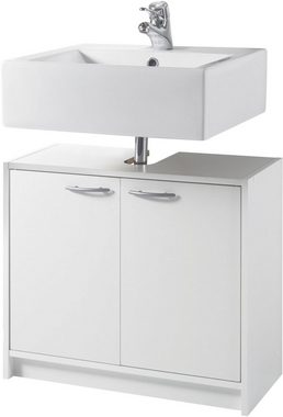 BASIC by Balculina Waschbeckenunterschrank Smash Badschrank Unterschrank WBU (1-St) weiß matt mit Breite 63 cm, Badezimmerschrank mit 2 Türen