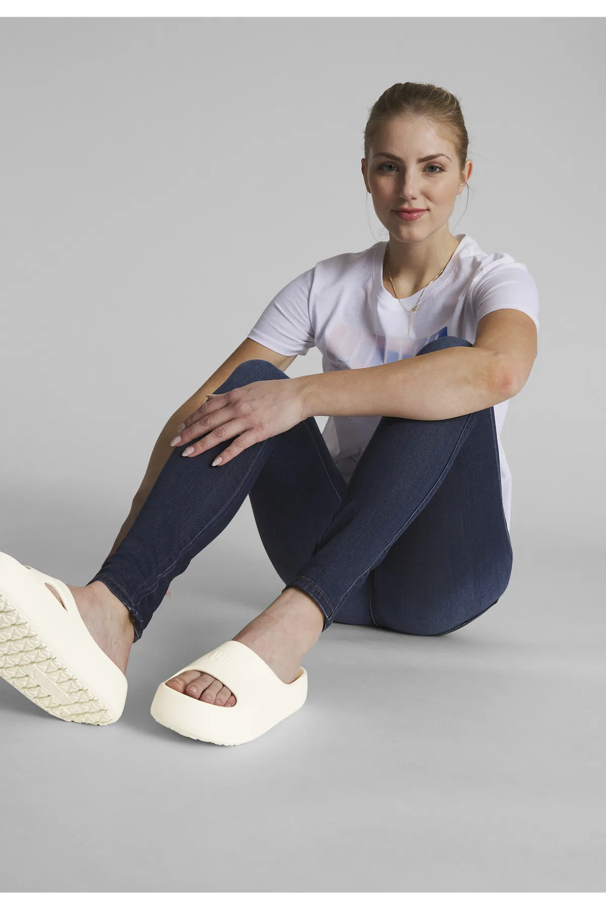 Puma  Pantolette - Weiß - Flacher Absatz