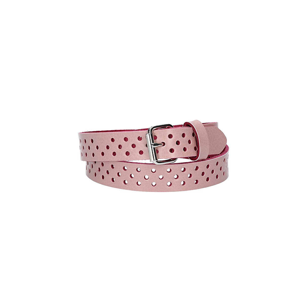 Kindergürtel 20mm in Rosa mit durchgehender Lochung und Rollschließe für Kinder