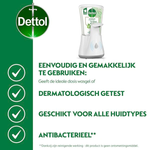 Dispensador automático de jabón Dettol No-Touch Aloe Vera 250 ml