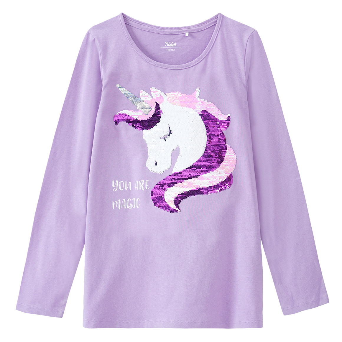 Mädchen Langarmshirt mit Wendepailletten