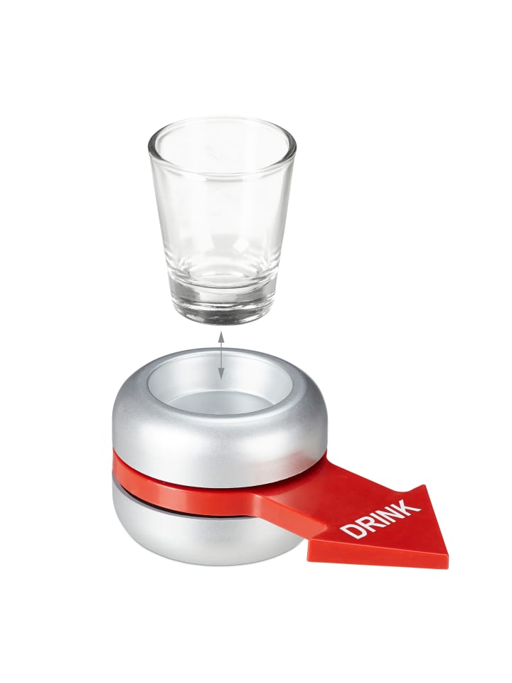 relaxdays Trinkspiel Spin the Shot in Grau günstig kaufen onesize