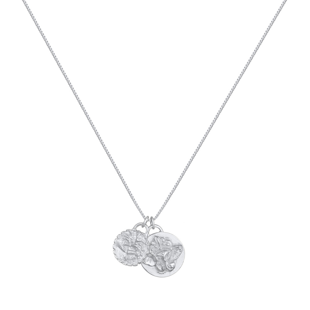 Elli Elli Collier Femmes Plaquette Ganesha Spirituel en Argent Sterling 925 Bijoux