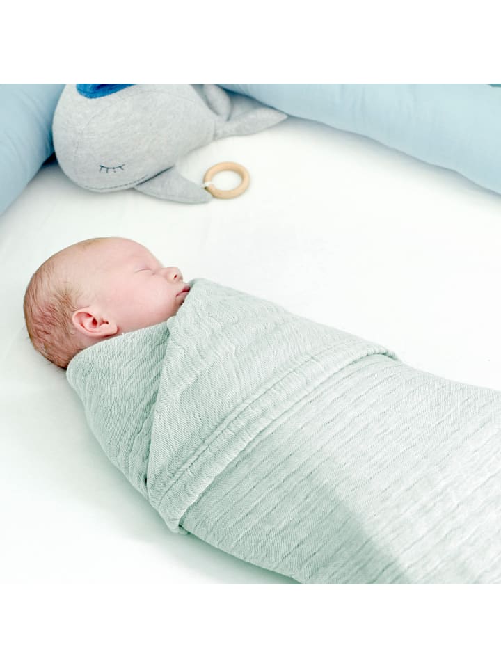 nordic coast company  Babydecke 4 in 1 groß in Mint - 90 x 120 cm  günstig kaufen 90 x 120 cm