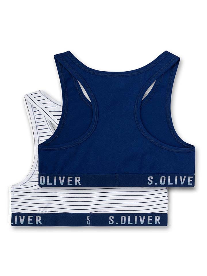 s.Oliver 2er-Set: Bustiers in Dunkelblau/ Weiß günstig kaufen