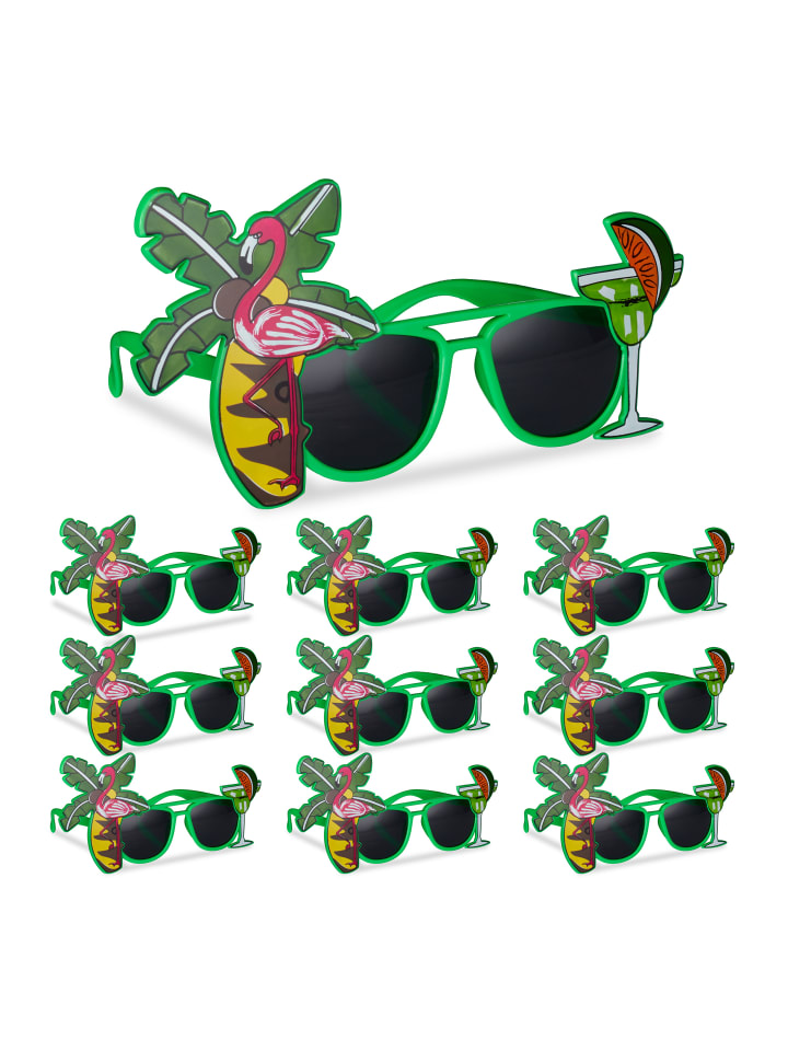 relaxdays 10x Partybrille in Grün günstig kaufen onesize
