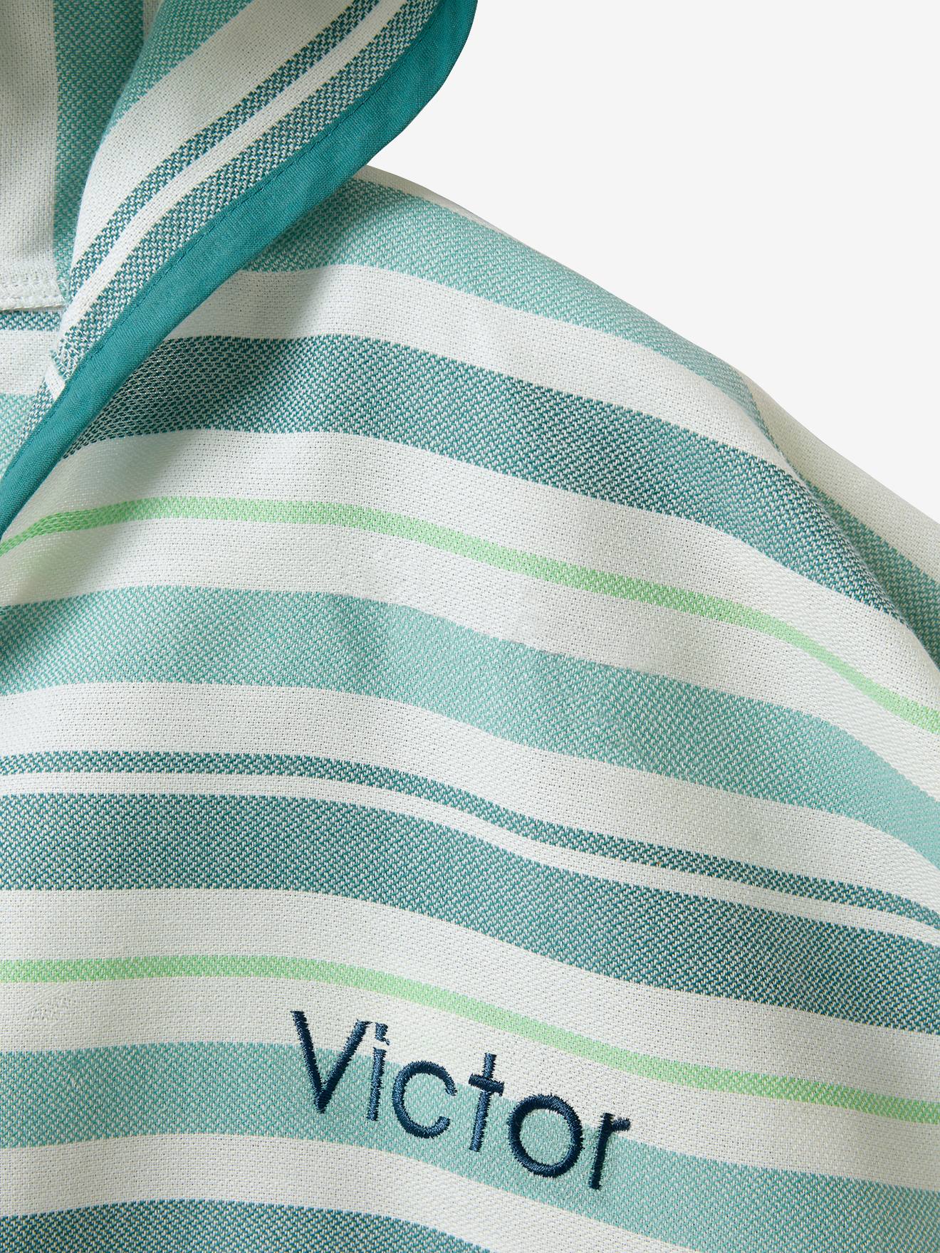 Poncho enfant fouta rayé personnalisable rayé bleu
