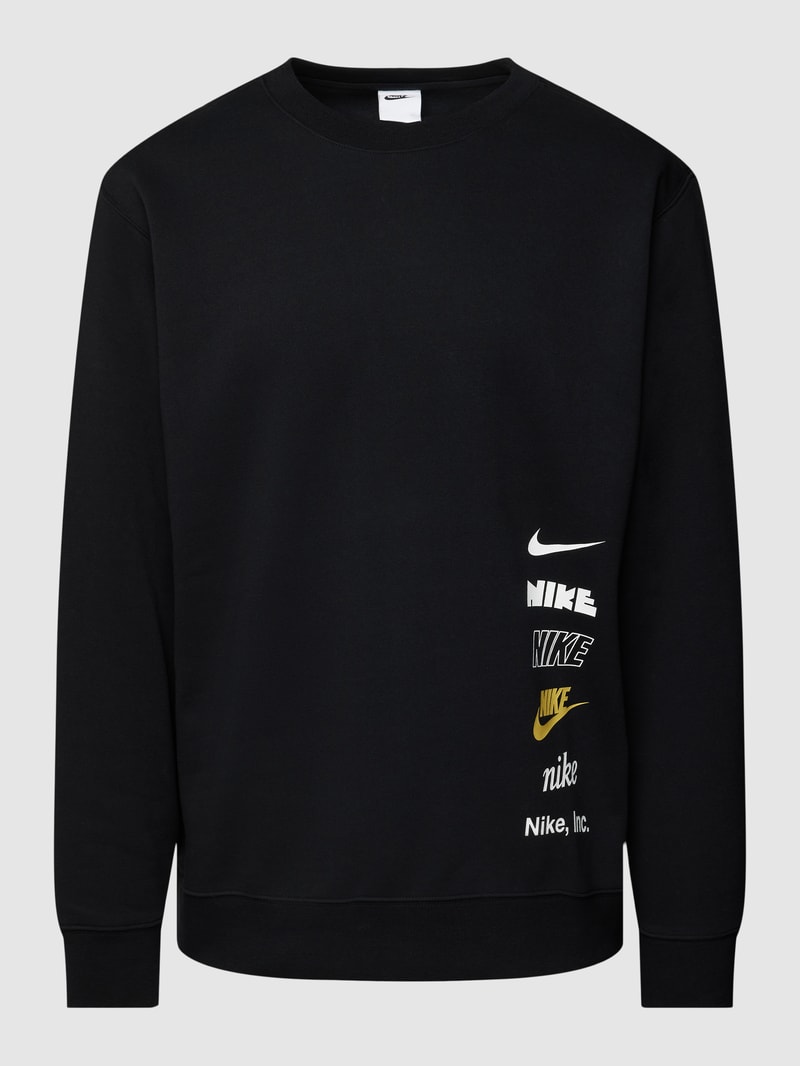 Sweatshirt mit Label-Print Modell 'CLUB' in schwarz