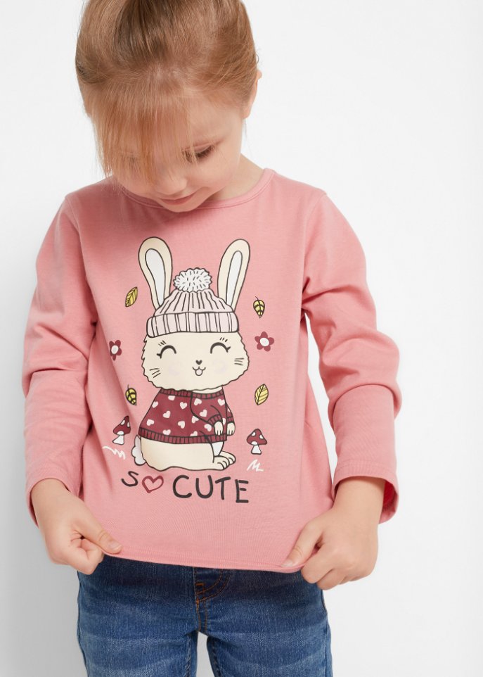 Mädchen Langarmshirt (2er-Pack) aus Bio-Baumwolle