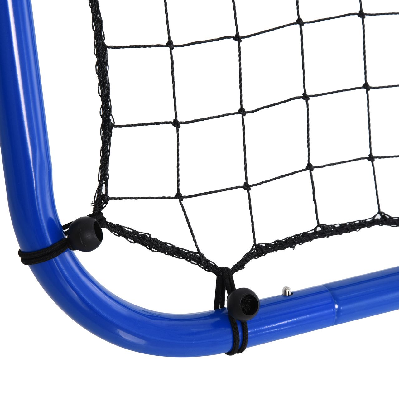 DURHAND HOMCOM Fußball Rebounder Kickback Tor beidseitiger Rückprallwand Netz Stahl