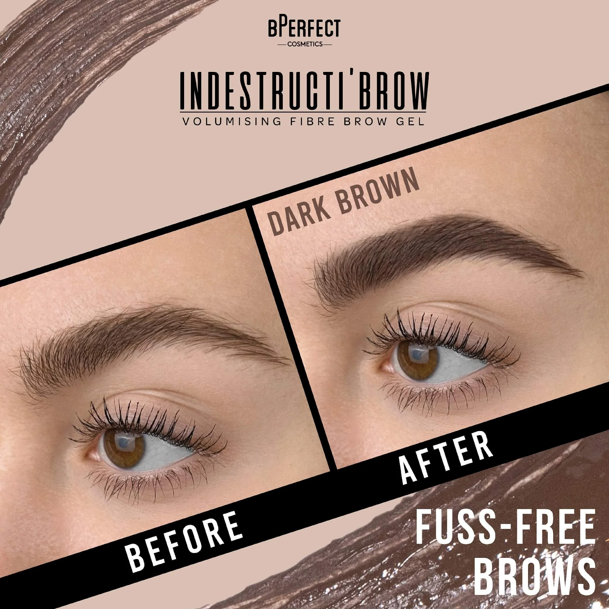 Indestructi'Brow Eyebrows - Rimel cu gel Brow Fiber - Gel și rimel pentru sprâncene