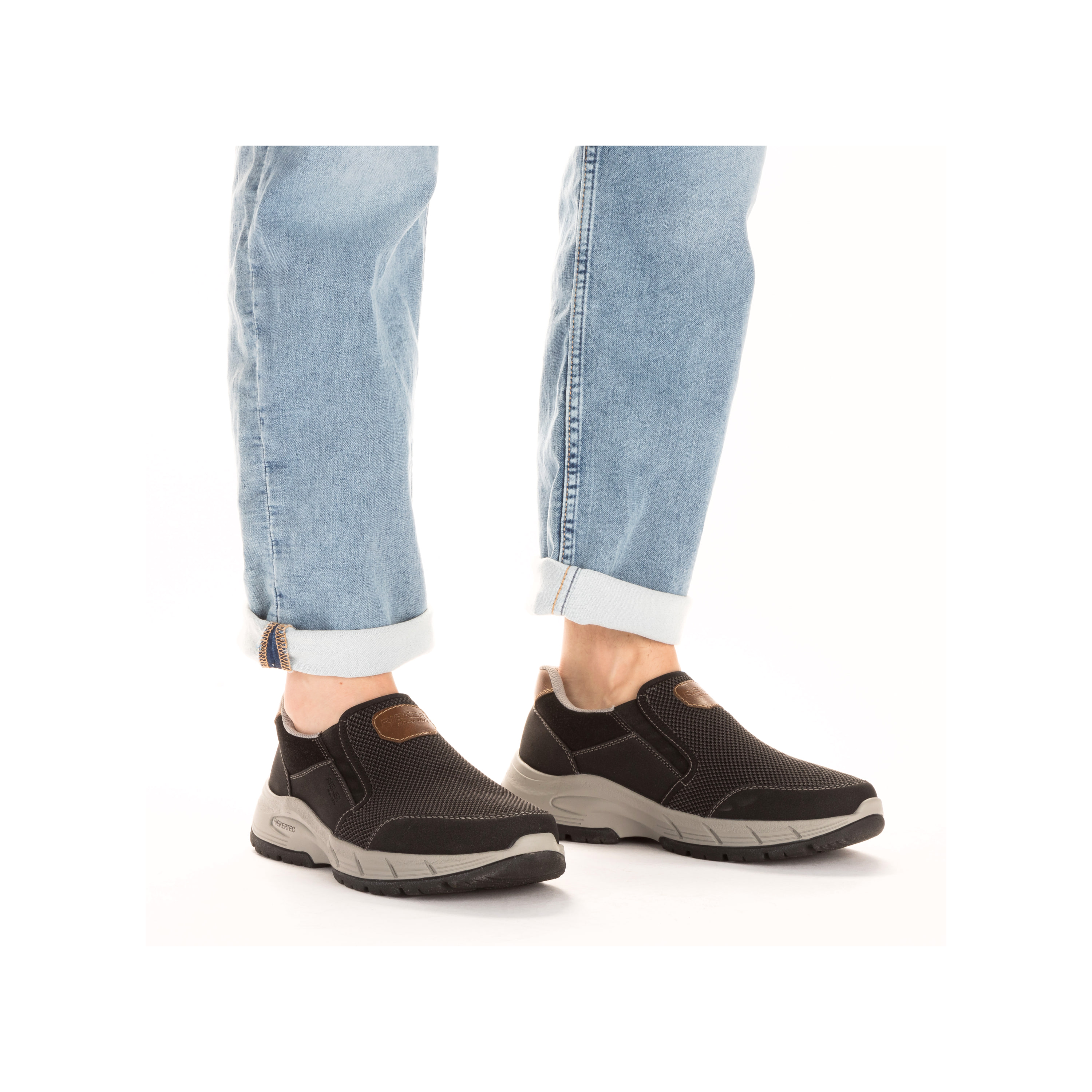 Rieker Herren Slipper asphaltgrau