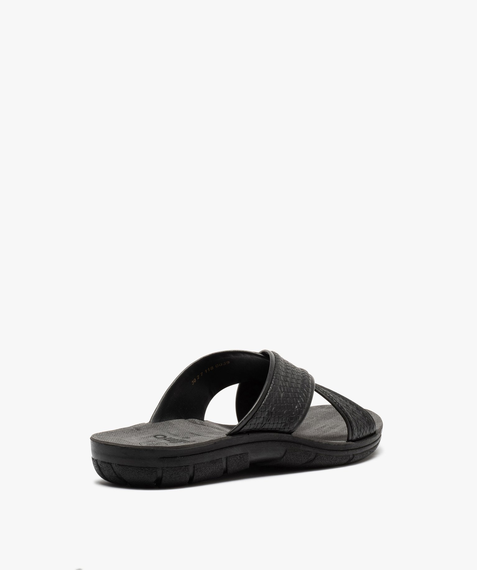 Mules homme confort à brides effet tressé noir | GEMO