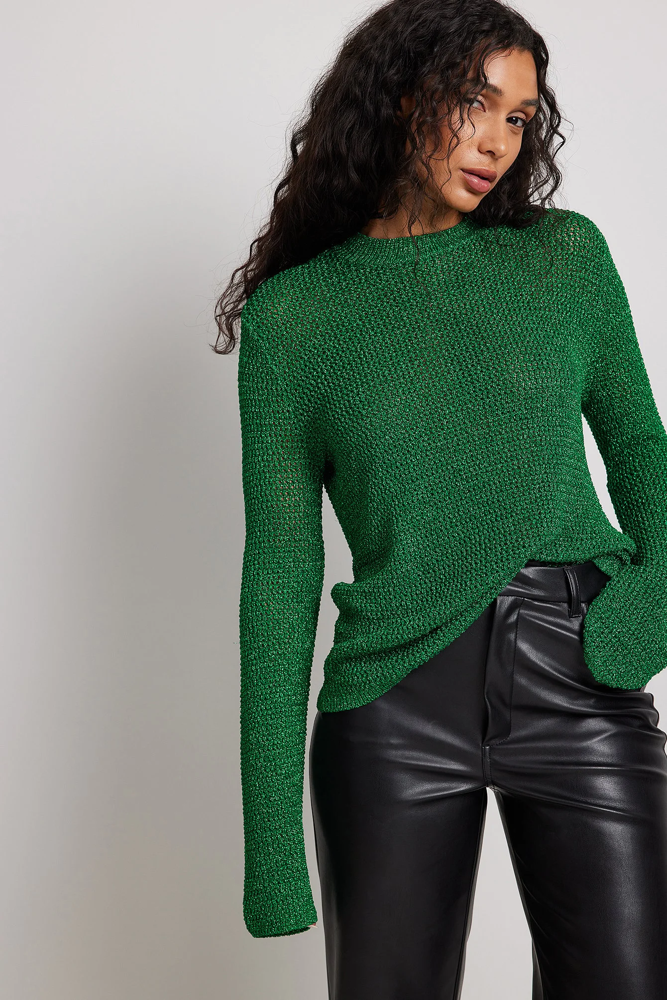 Lurex strickpullover