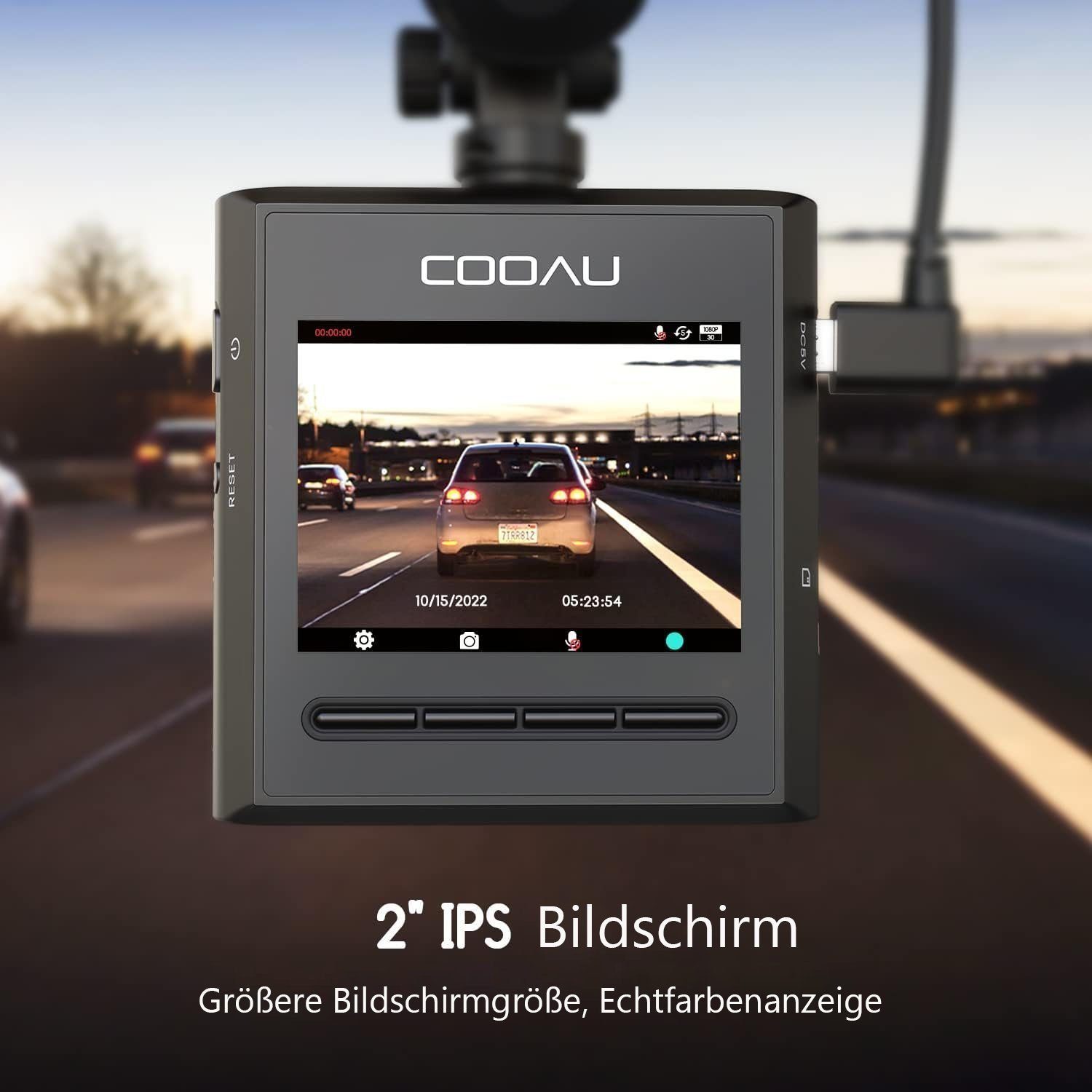 COOAU 1920 x 1080P Nachtsicht Dual Dashcam mit 2