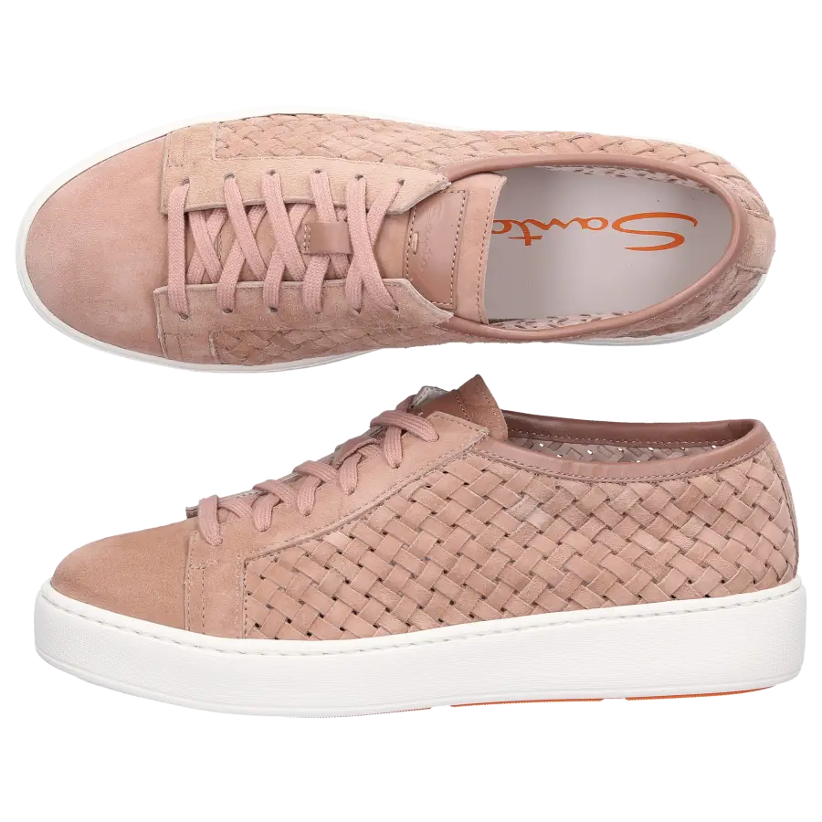 Santoni - Sneaker low 60666 Veloursleder Logo altrosa - pink