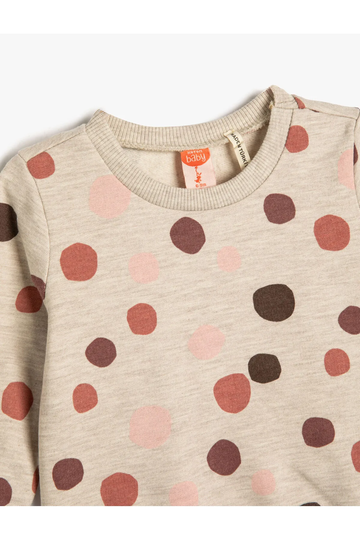Koton  Sweatshirt mit langen Ärmeln und Rundhalsausschnitt. Detaillierter Aufdruck