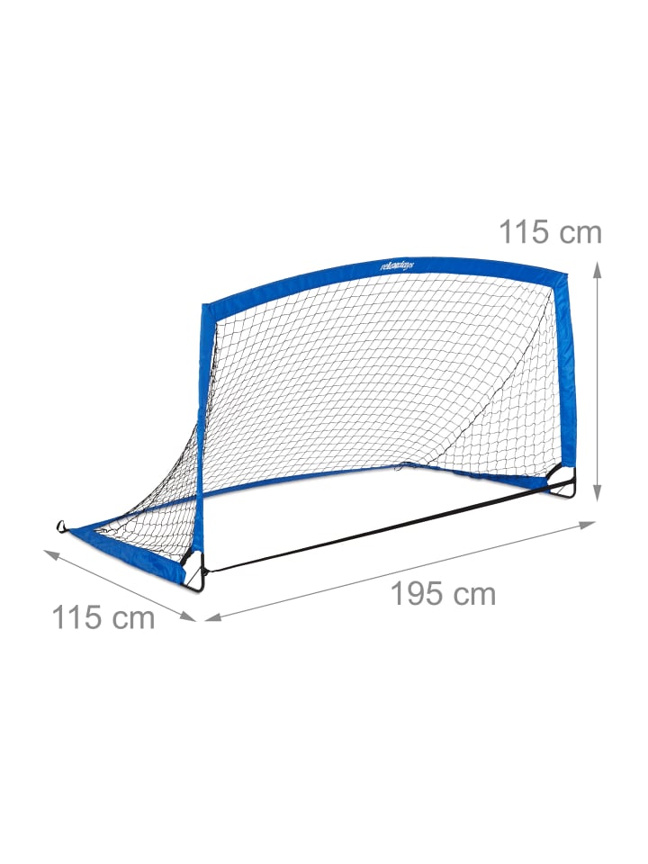 relaxdays Fußballtor in Blau/ Schwarz - (B)195 x (H)115 x (T)115 cm günstig kaufen onesize