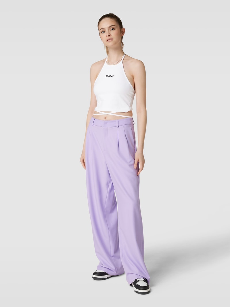 Crop Top mit Neckholder Modell 'SMALL RETRO LACE' in weiss