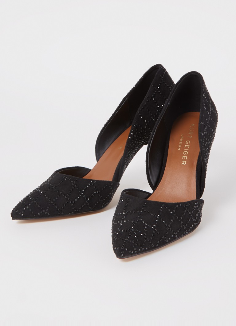 Kurt Geiger Bond pump in suede with rhinestones