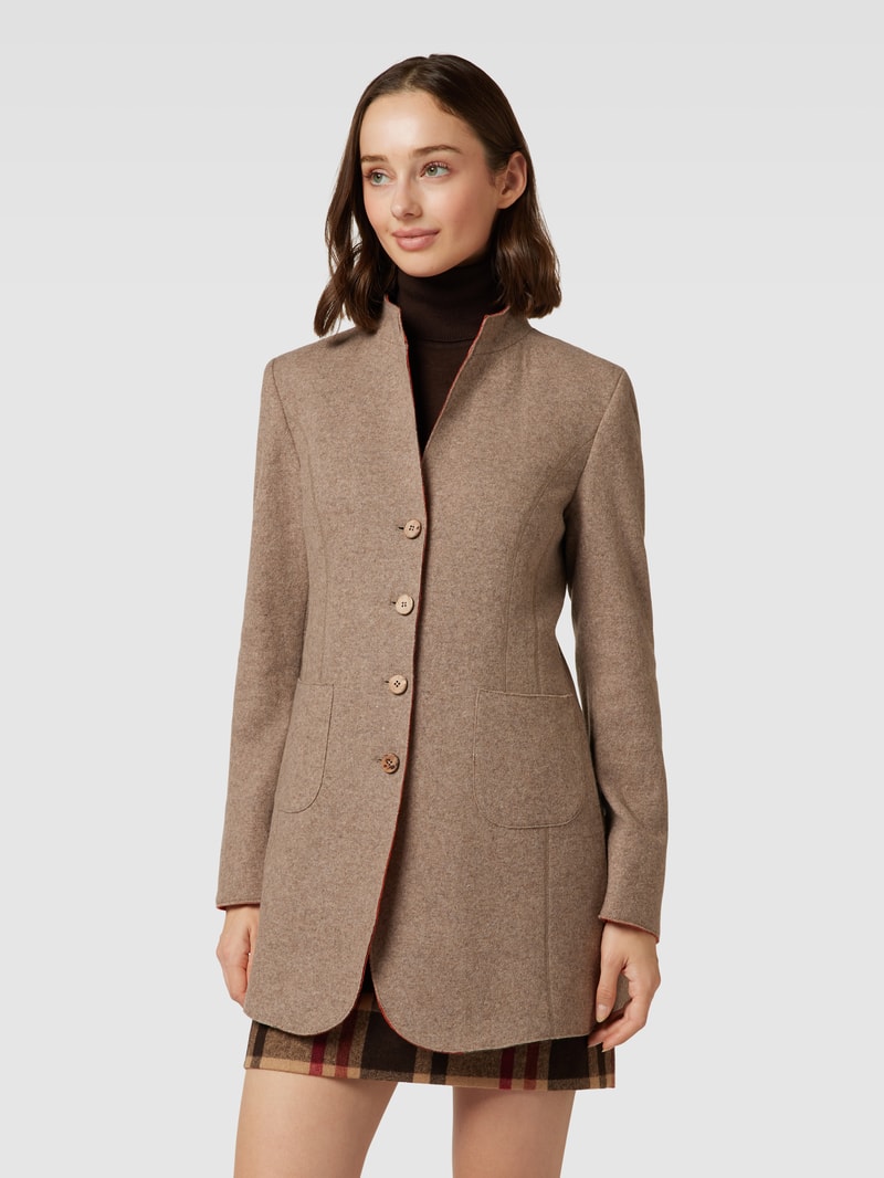 Blazer mit Stehkragen in haselnuss braun