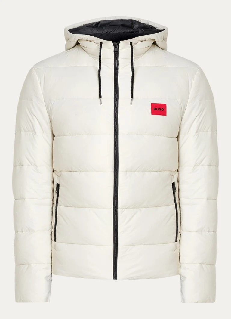 Puhasta jakna HUGO BOSS Balin s kapuco in žepi z zadrgo