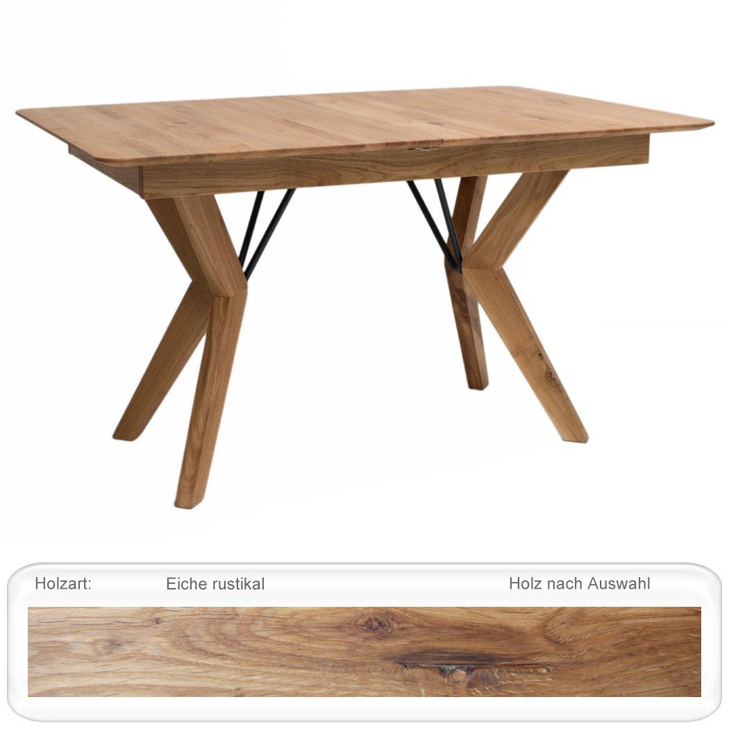 expendio Eckbankgruppe Gerwin 1XL, (komplette Tischgruppe, Spar-Set, 4-tlg), Tisch Gerwin Eiche rustikal + Eckbank Gelia 3 + Bank + Stuhl Picante