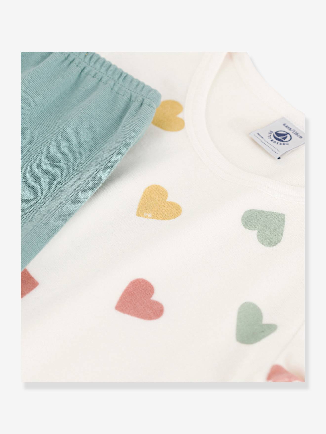 Petit Bateau Mädchen Samt-Nachthemd & Leggings PETIT BATEAU - weiß bedruckt